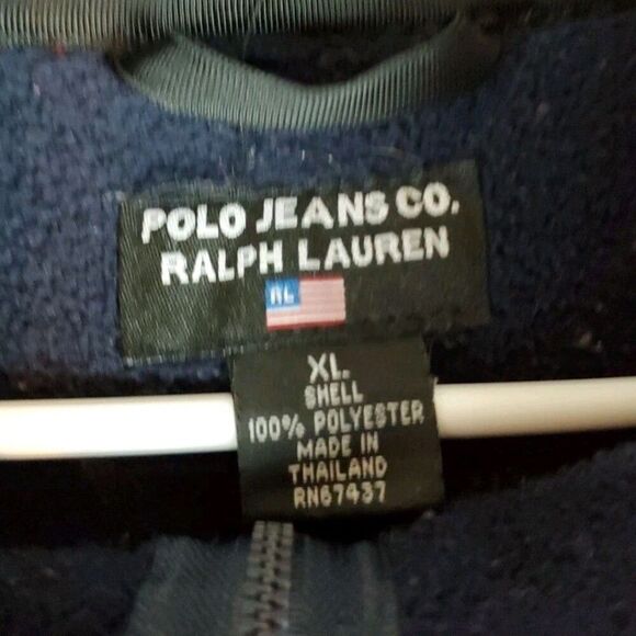 Vtg 90s Polo Ralph Lauren 1/4 Zip Fleece Men's Size XL Red Long Sleeve Nautical - Picture 2 of 9